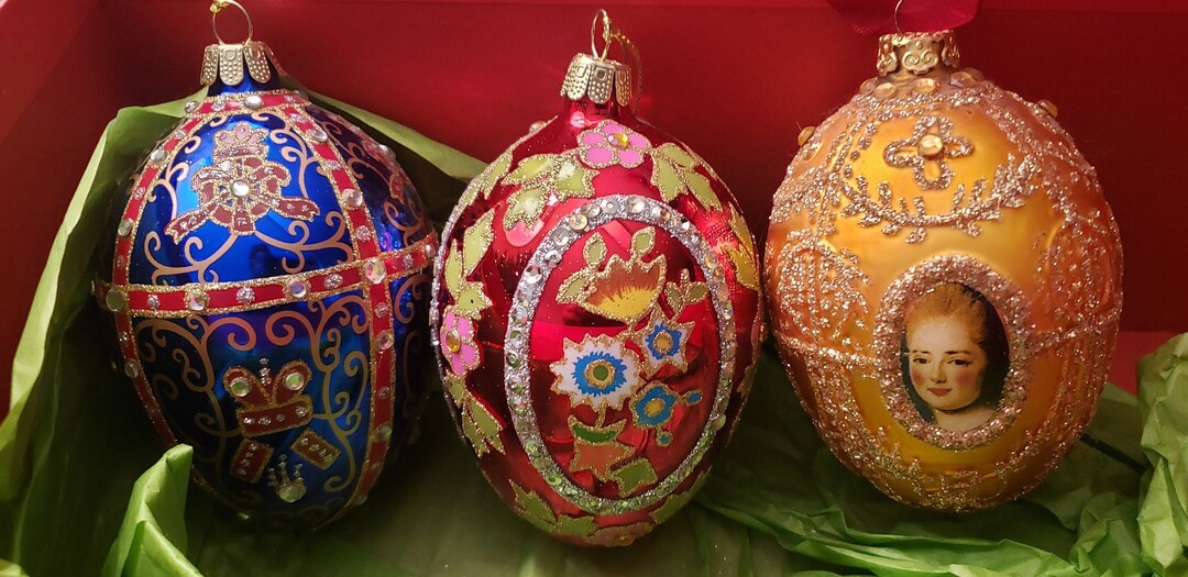 Joan Rivers Egg Ornaments 2012 Set of 3 Etsy