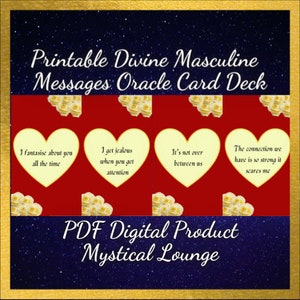 Les messages divins masculins adorent Oracle Deck | PDF imprimable de 88 cartes | Téléchargement instantané | Voyant intuitif britannique