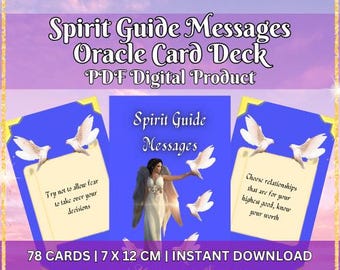 Spirit Guide Messages Oracle Card Deck | 78-Card PDF Printable | Instant Download | UK Intuitive Psychic