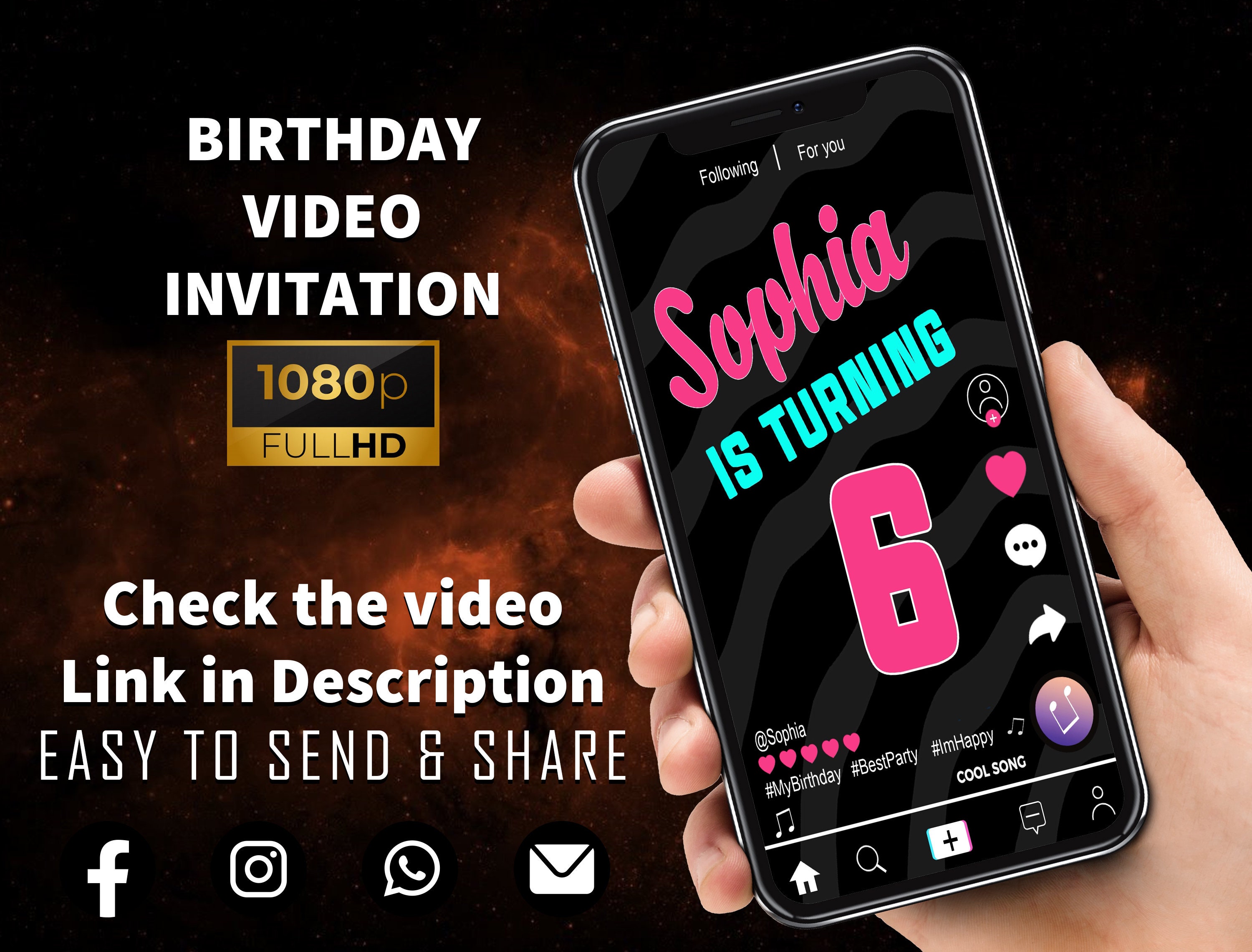 TikTok Invitation TikTok Video Invitation TikTok Birthday Etsy