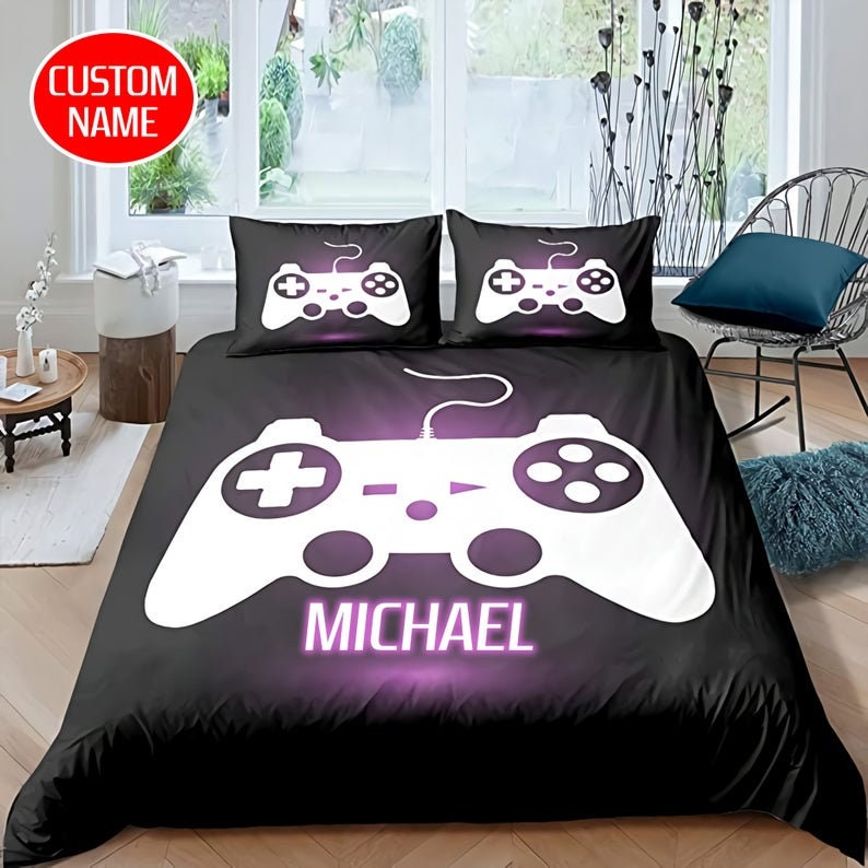 Custom Name Game Bedding Sets Personalized Gaming Bedding Etsy
