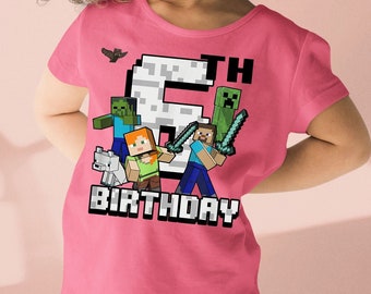 Minecraft Birthday Shirt Etsy