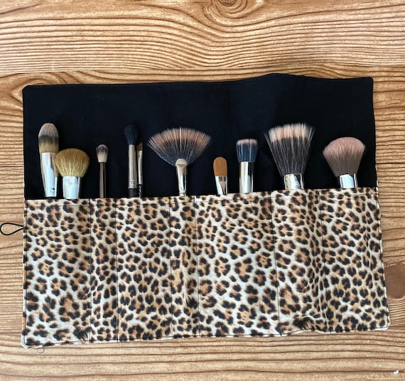 Makeup Brush Roll-floral-leopard-travel Makeup Brush Oranizer-makeup Brush  Holder-cosmetic Brush Case 