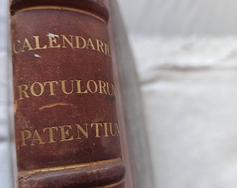 Antique English book. Calendarium rotulorum patentium in Turri londinensi... Majesty King George III.1802. Old print, Books in ancient latin