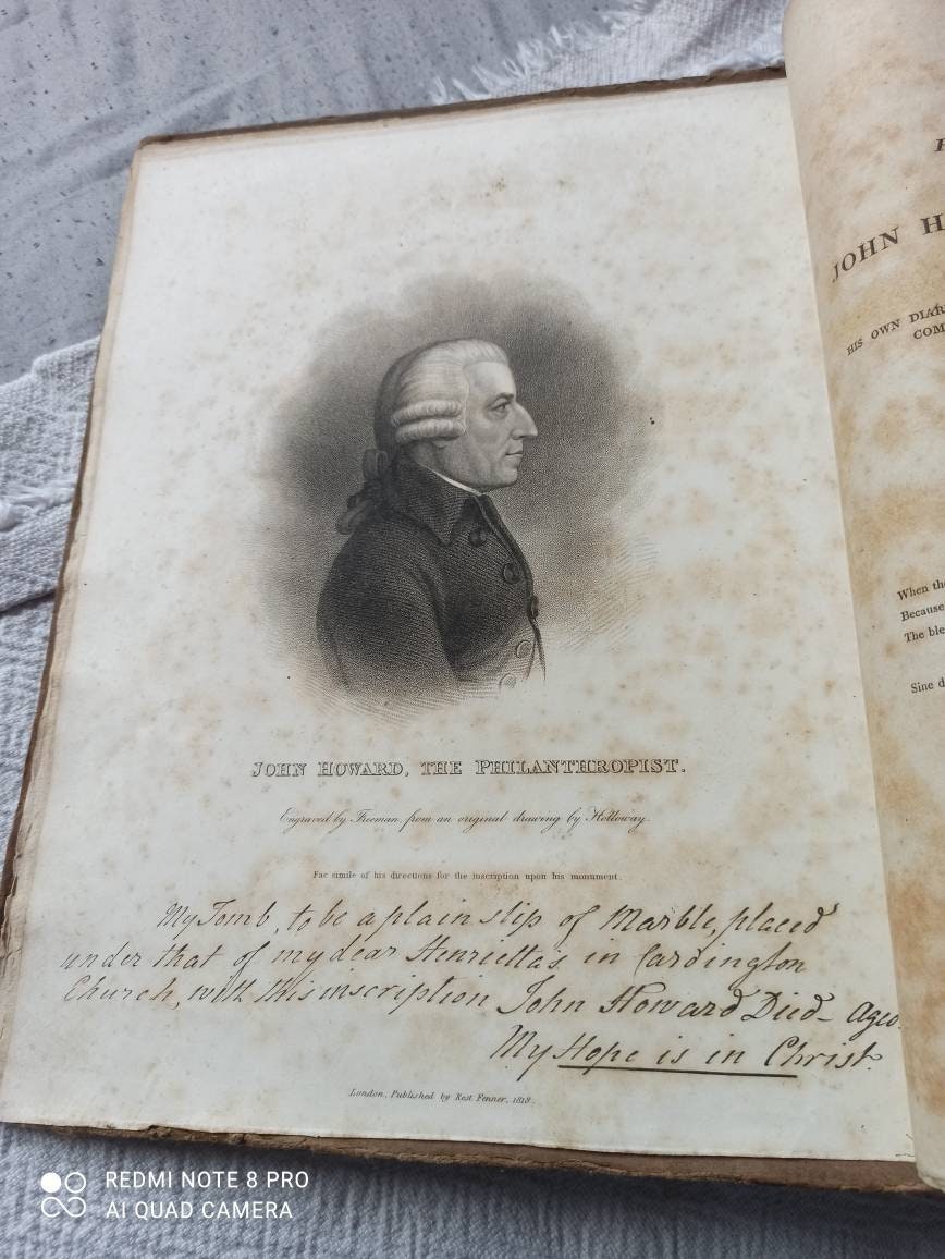 Antique English book 1818. Memoirs of the Public and Private Life of John Howard, the Philanthropist London, ed.I.Rare book.Old print