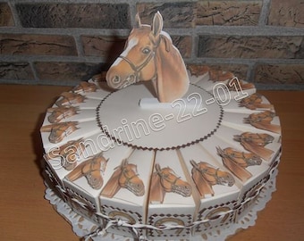 gâteau de 20 boites à dragées " chevaux 3D "