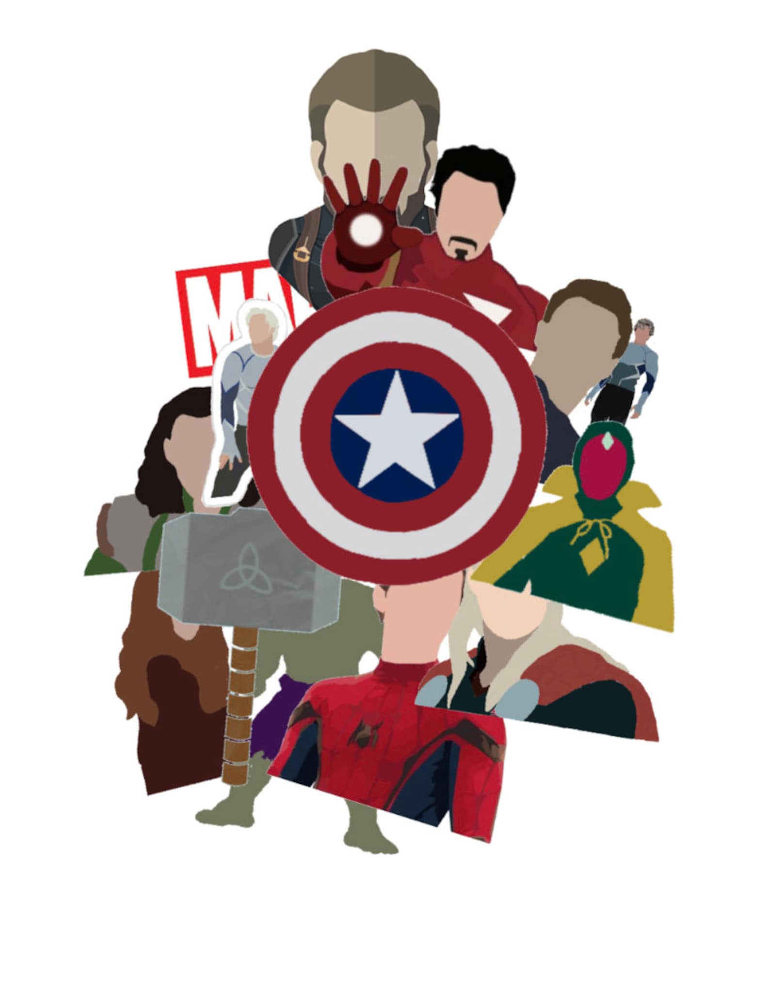 Marvel stickers pack Etsy