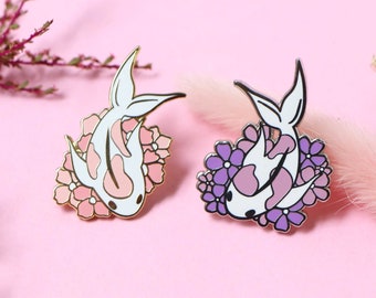 cherry & lavie the koi pins | cute pink and purple fish lapel pin | individual or pack