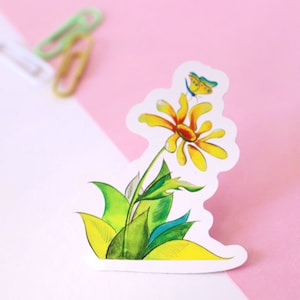 butterfly and daisy ∙ sticker ∙ flower