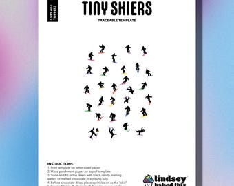Tiny Skiers Tracing Template