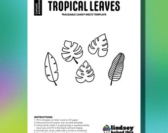 Tropical Leaves Candy Melts Template
