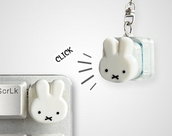 Bunny Keycap & Keychain | Stress Relief Fidget Toy | Cartoon Collection | 3D Printed Gifts