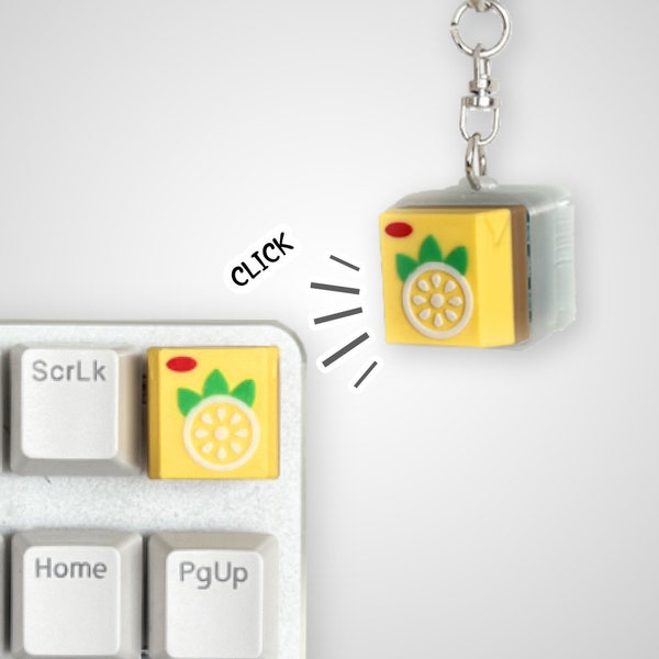 Vitasoy Lemon Tea (VLT) Keycap & Keychain | Foodie Keycap Collection | 3D Printed Gifts