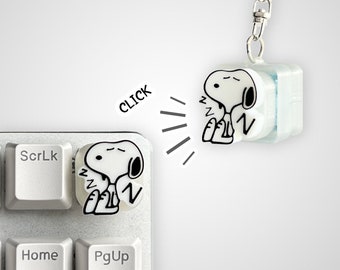 Snoopy Keycap & Keychain | Stress Relief Fidget Toy | Cartoon Collection | 3D Printed Gifts