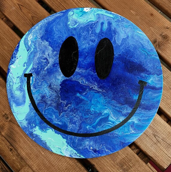 Smilie Face Acid House Smiley Smile Emoji Acrylic Flow Art Etsy