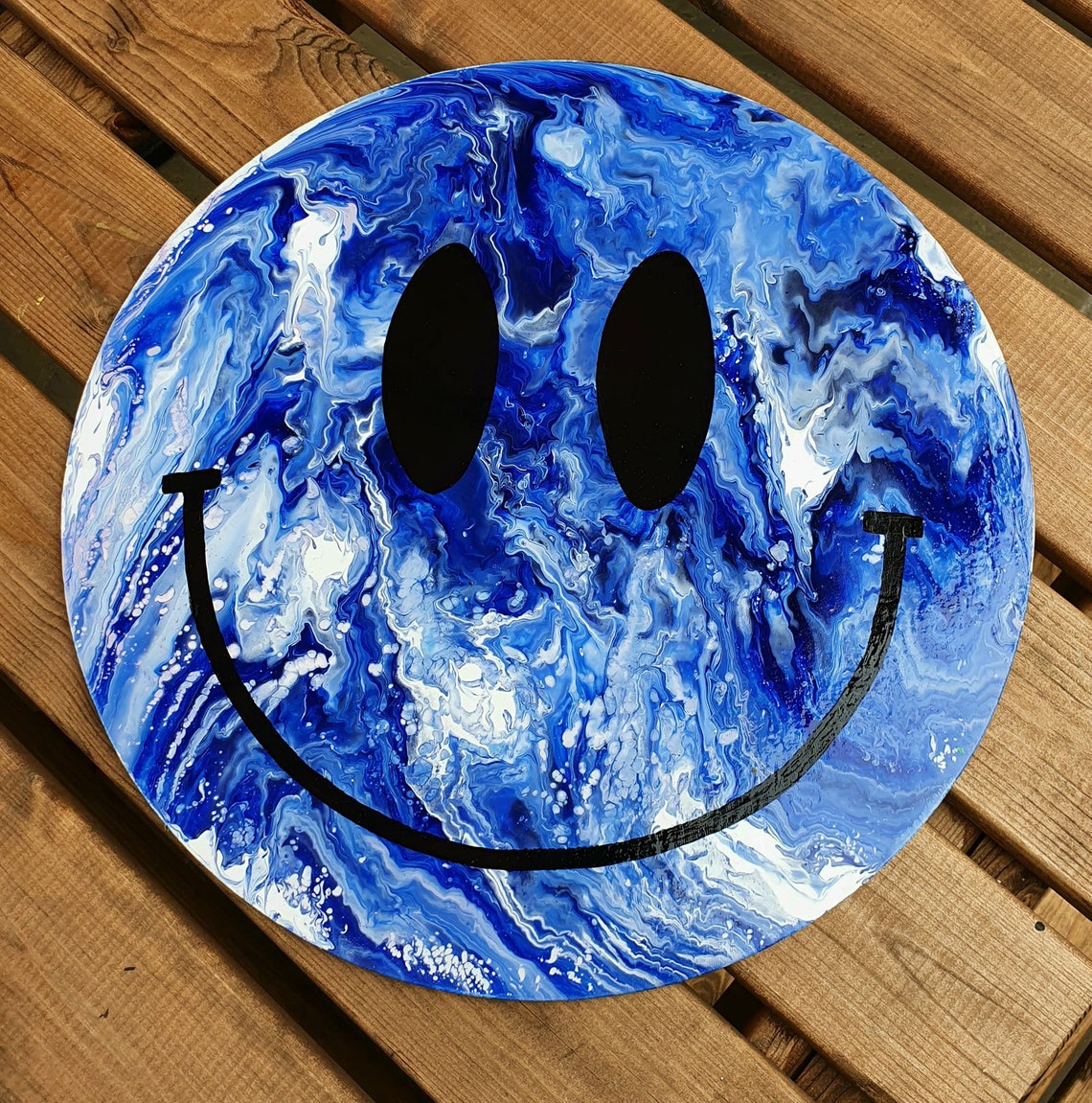Smilie Face Acid House Smiley Smile Emoji Acrylic Flow Art Etsy