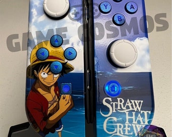 Anime Manga - Chameleon Blue - RGB LED - Custom Joycons for the Nintend Switch