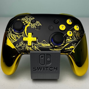 Black Wave Kanagawa - RGB LED - Wireless Pro Controller for The Switch Or PC