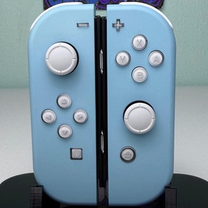 Powder Blue With Jelly Buttons - White Accents - Custom Joycons for the Nintend Switch