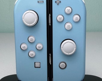 Powder Blue With Jelly Buttons - White Accents - Custom Joycons for the Nintend Switch