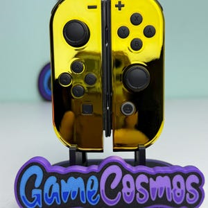 Goudkleurig chroom - Zwarte accenten - Aangepaste Joycons voor de Nintendo Switch