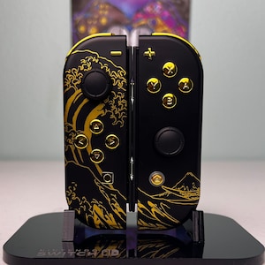 【美品】カスタムJoy-con　BLACK×GOLDメタリック Custom Nintendo Switch Joy-con Controllers Black With Gold