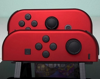Soft Touch Scarlet Red - Black Accents - Custom Joycons for the Nintend Switch