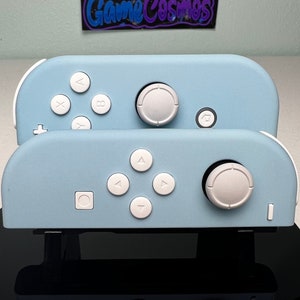 Soft Touch Heaven Blue - White Accents - Custom Joycons for the Nintend Switch