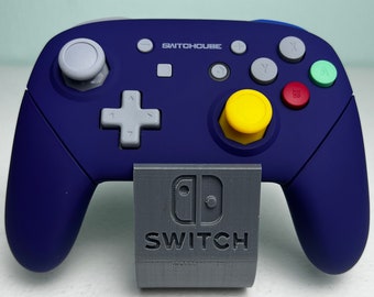 Estilo GC personalizado - Joysticks con puerta - Morado suave al tacto - Mando inalámbrico profesional para Switch o PC