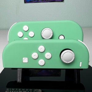 Mint Green Pastel - White Accents - Custom Joycons for the Nintend Switch