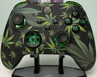 Green Weeds Theme - RGB LED - Custom Wireless Controller for Xbox Or PC