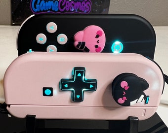 Custom Nintendo Switch Joy-con Controllers Pink With Black