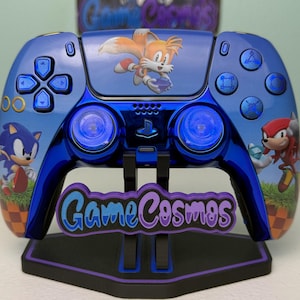 ブルー・ヘッジホッグ、イエロー・フォックス、レッド・エキドナ - RGB LED - PS5またはPC用カスタムワイヤレスコントローラー