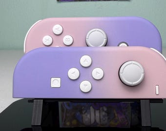 Joycons personalizzati bicolore pastello - rosa e viola - per Nintendo Switch