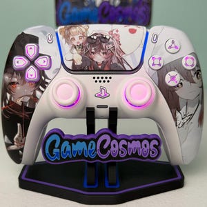 Anime Girl Gaming Theme - RGB LED - Custom Wireless Controller for PS5 Or PC