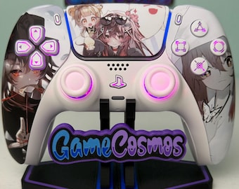 Anime Girl Gaming Theme - RGB LED - Custom Wireless Controller for PS5 Or PC