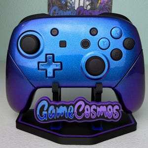 Blue Chameleon - Black Accents - Wireless Pro Controller for The Switch Or PC