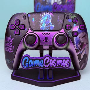 Jinx Arcane LoL - LED RGB - Mando inalámbrico personalizado para PS5 o PC