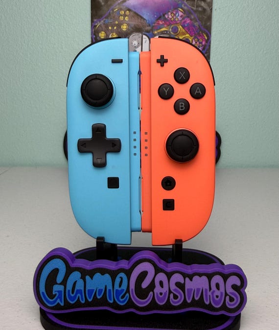 Retro NS1 Neon Red & Light Blue DPAD - Hall Effect Nodrift