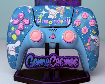 Cute Cartoon Puppy - Sky Blue - RGB LED - Custom Wireless Controller for PS5 Or PC