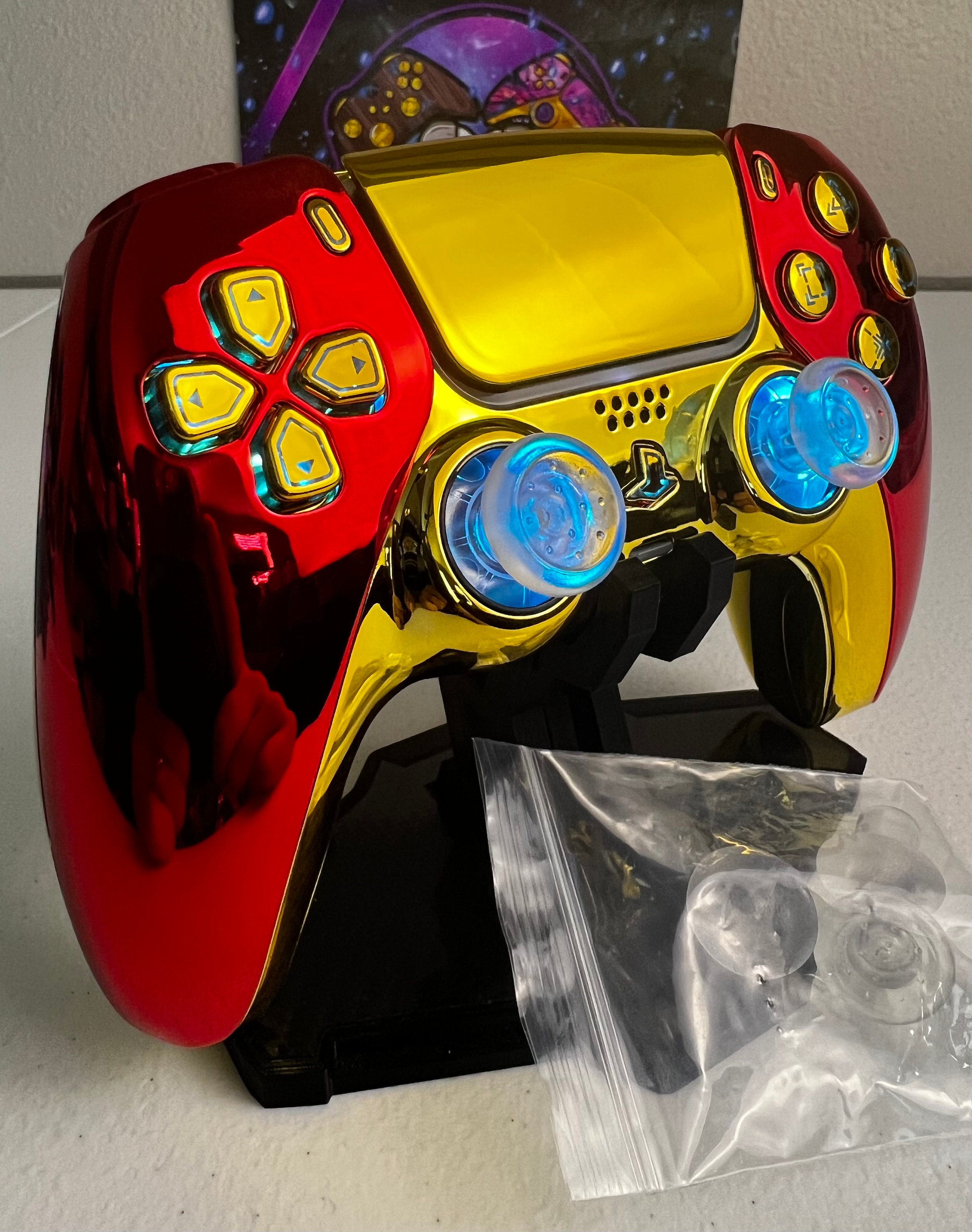 Iron Man Themed Red & Gold Chrome Custom Controller Chaos XBOX 360