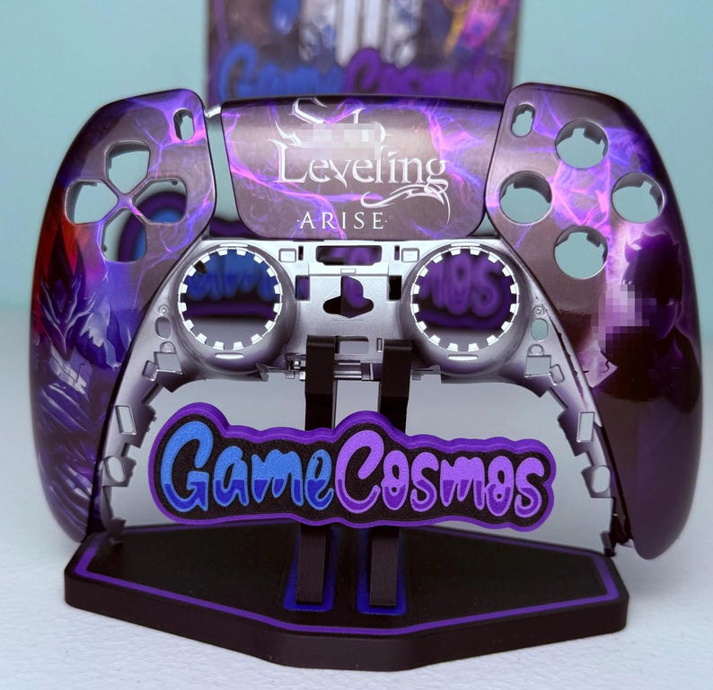 Anime Manga Leveling - Glossy Finish - RGB LED - Custom Wireless Controller for PS5 Or PC FACEPLATE + TOUCHPAD