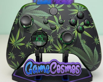 Green Weeds Theme - RGB LED - Custom Wireless Controller for Xbox Or PC