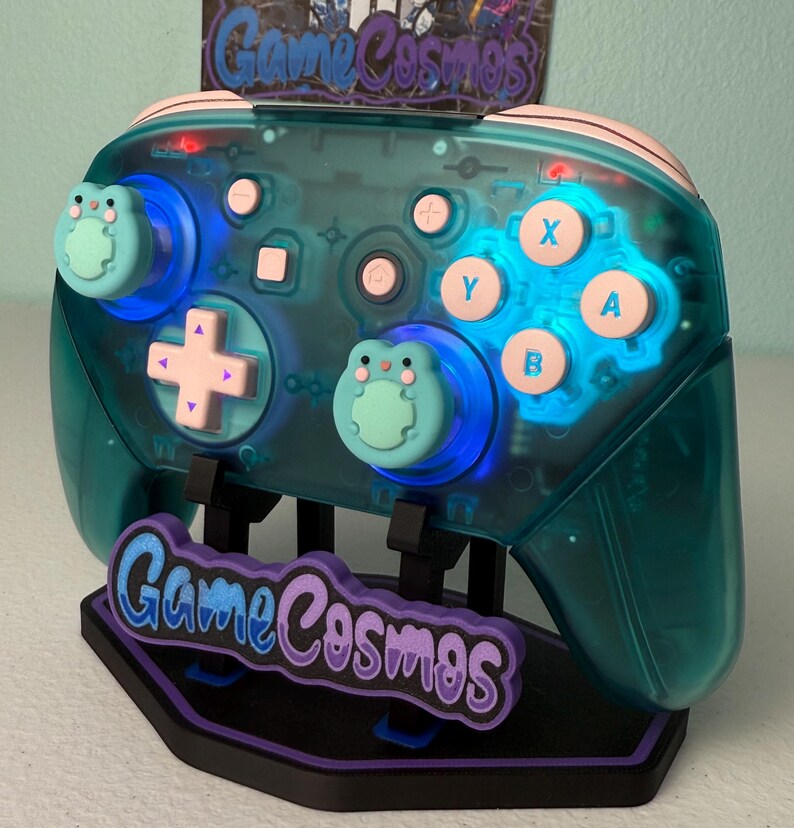 Video Controller Frog Cute Frogs - Emerald Clear - RGB LED - Wireless Pro Controller for the ...