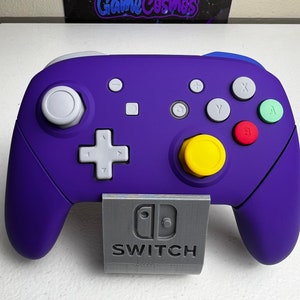 Custom Gamecube Style - Gated Sticks - Soft Touch Purple - Wireless Pro Controller for Nintendo Switch Or PC