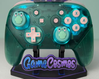 Cute Frogs - Emerald Clear - RGB LED - Wireless Pro Controller for The Switch Or PC