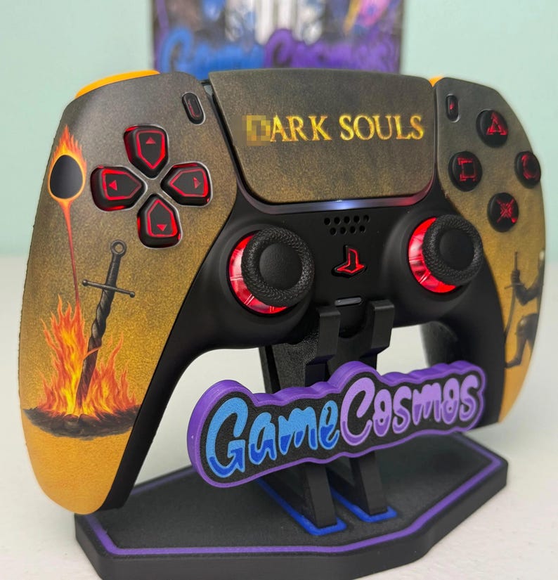 Soulsborne Dark aRPG - RGB LED - PS5またはPC用カスタムワイヤレスコントローラー - コントローラー 画像 3