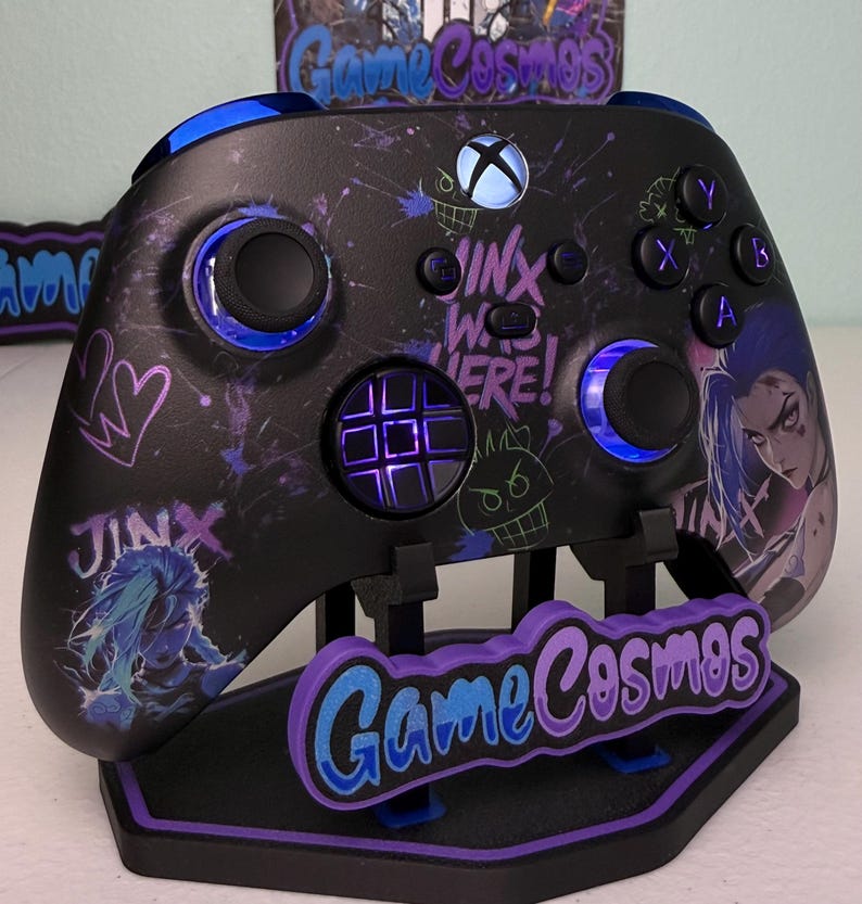 Jinx Arcane LoL - RGB LED - Custom Wireless Controller for Xbox or PC image 4