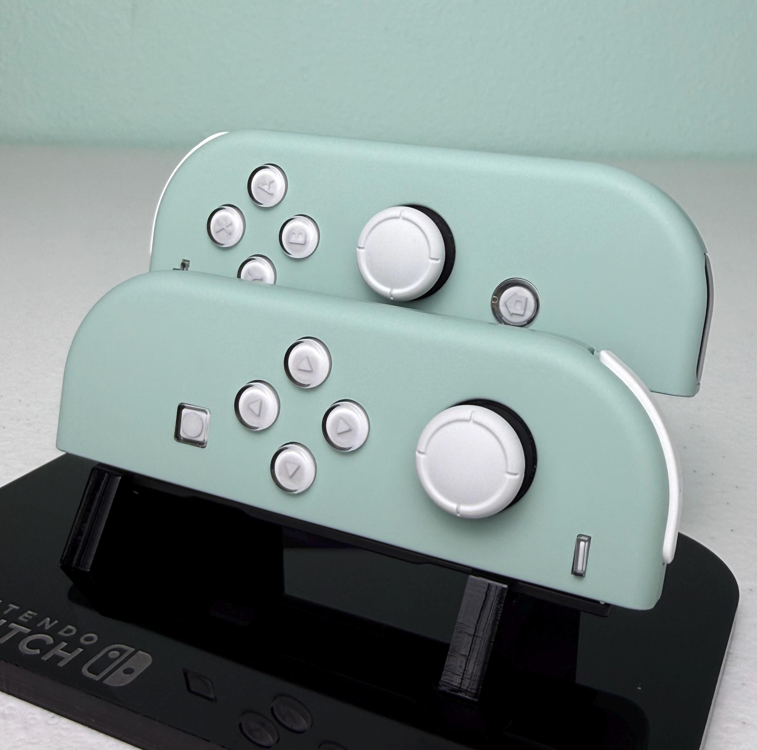 Light Cyan + Jelly Buttons - White Accents - Custom Joycons for