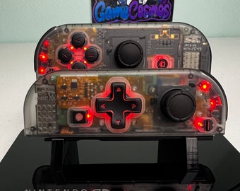 Transparent Black - RGB LED -  Custom Joycons for the Nintend Switch